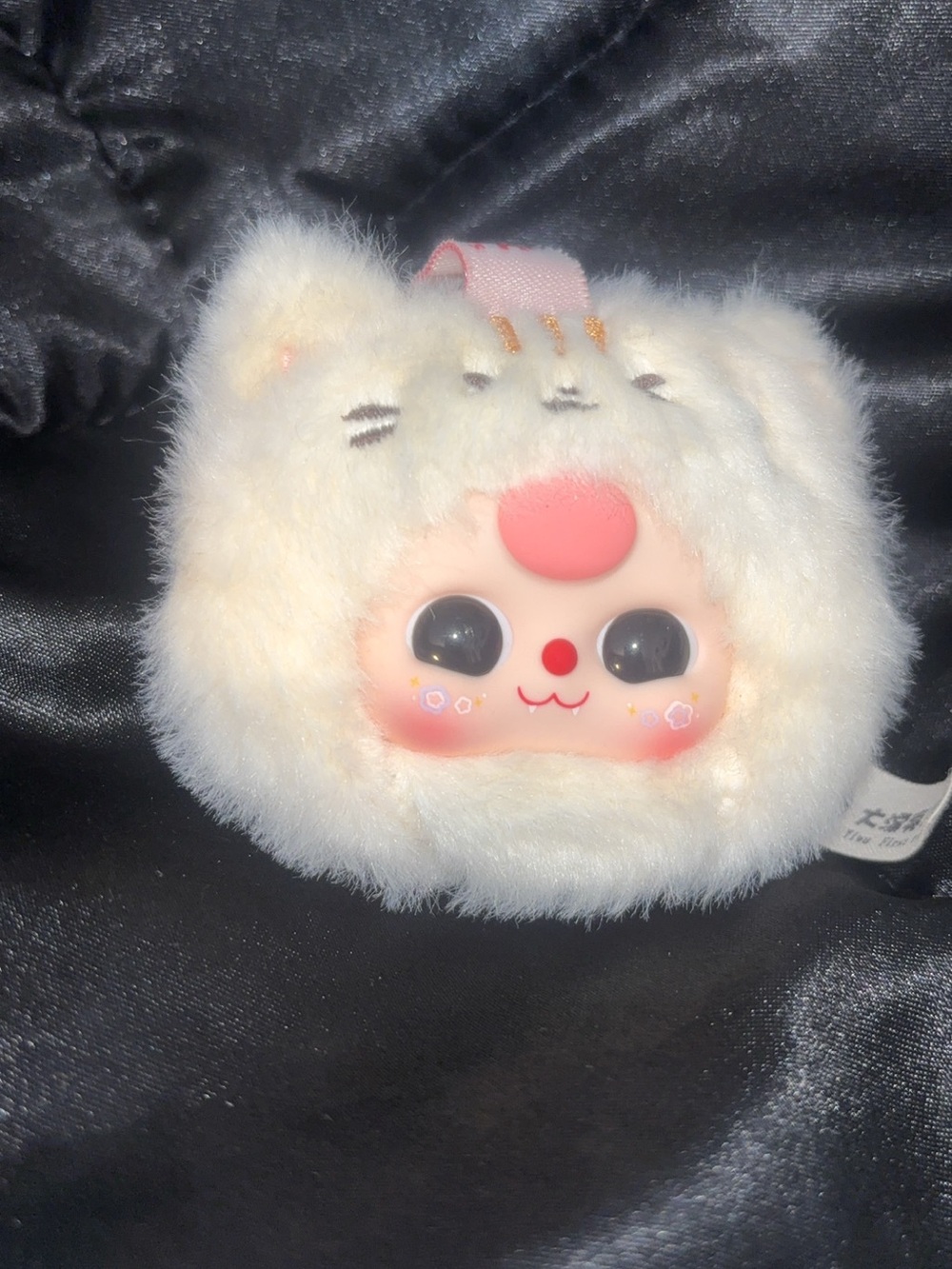 Cute Plush Kitty Face Coin Pouch - Cream